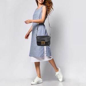 MIU MIU Black Leather Madras Shoulder Bag